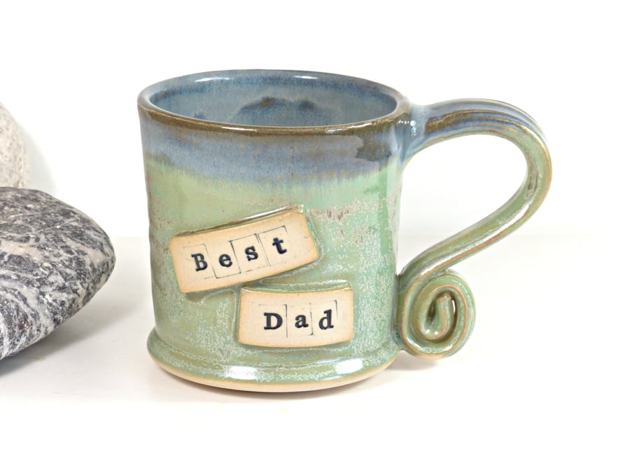 Best Dad Mug - Handmade Wheelthrown Stoneware Pottery UK