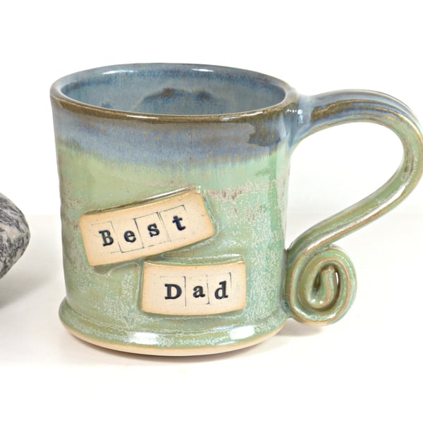 Best Dad Mug - Handmade Wheelthrown Stoneware Pottery UK