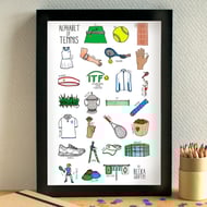 Tennis Alphabet Art Print