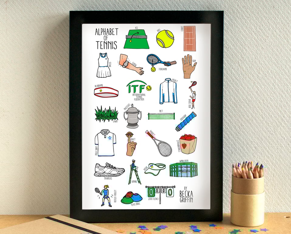 Tennis Alphabet Art Print