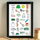 Tennis Alphabet Art Print