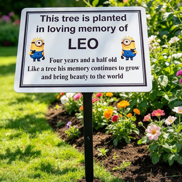 baby temporary memorial  Grave Cemetery  plaque remembrance Tree plaque Baby 