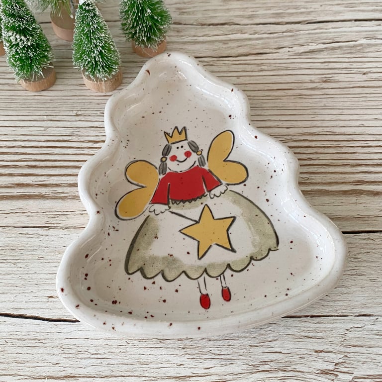 Handmade Ceramic Christmas Tree Fairy Dish