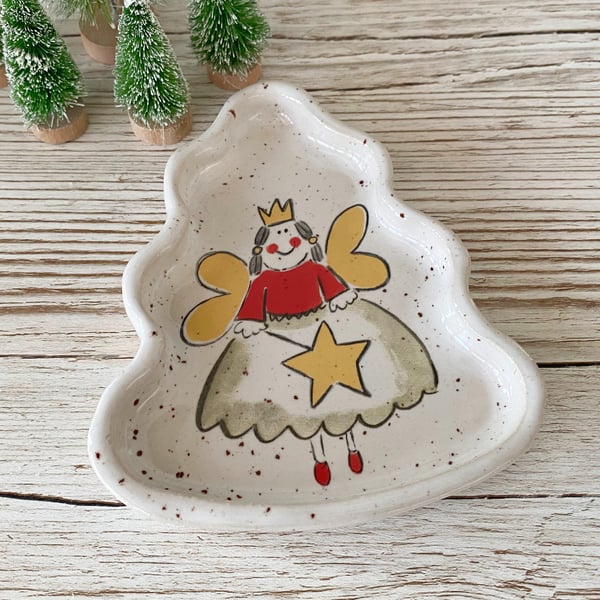 Handmade Ceramic Christmas Tree Fairy Dish