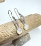 Natural Cream Mother of Pearl Silver Dangle Earrings