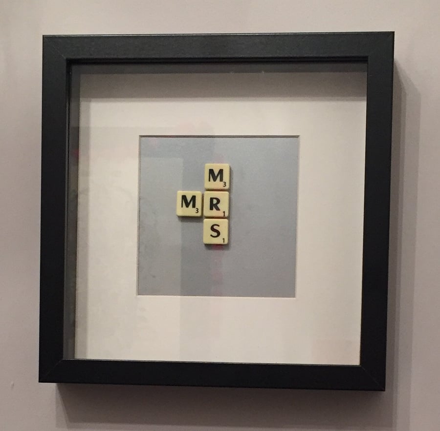Mr & Mrs scrabble picture - wedding gift