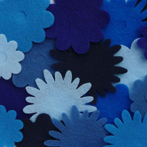 Felt Flowers - 'Blues'