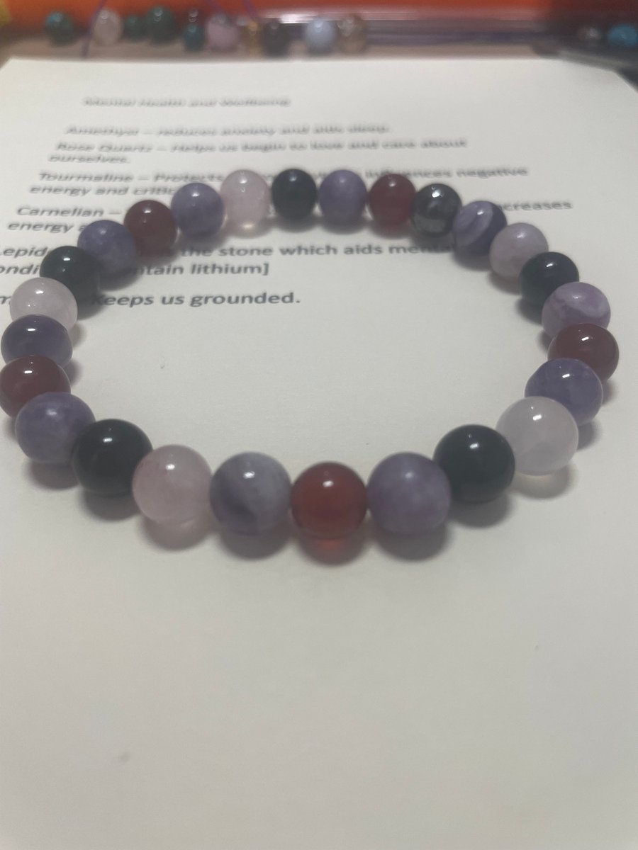 Mental Health support Bracelet Elasticated Made From Various Natural Gemstones T