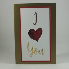 Foiled Valentine's Day card - I love You 