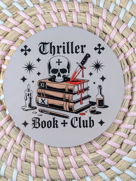 Thriller Book Club Coaster – Horror Book Lover Gift – Gothic Reading Fan 