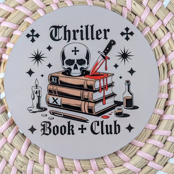 Thriller Book Club Coaster – Horror Book Lover Gift – Gothic Reading Fan 