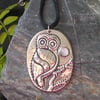 Owl Pendant with Moonstone