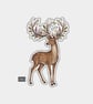 Cute Vinyl Die Cut Sticker For Adults - Floral Deer