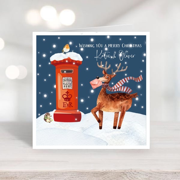Personalised Reindeer Christmas Card 