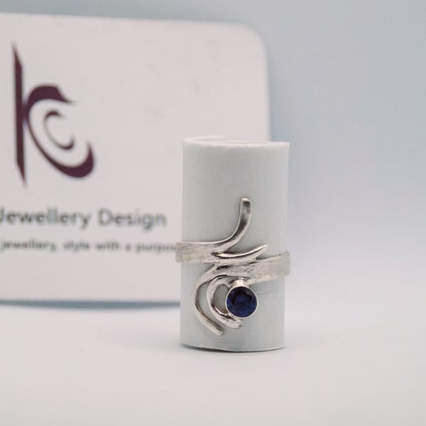 Handmade Eco silver wave ring