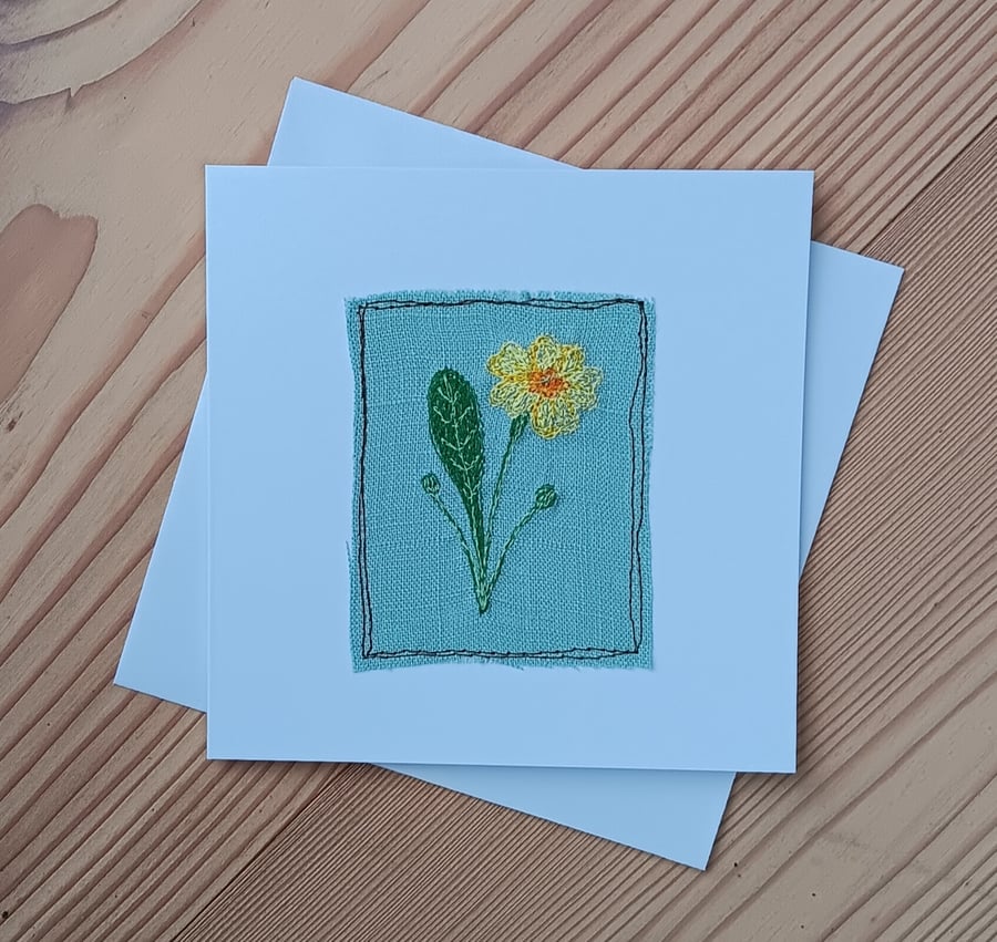 Embroidered Primrose General Greeting Card