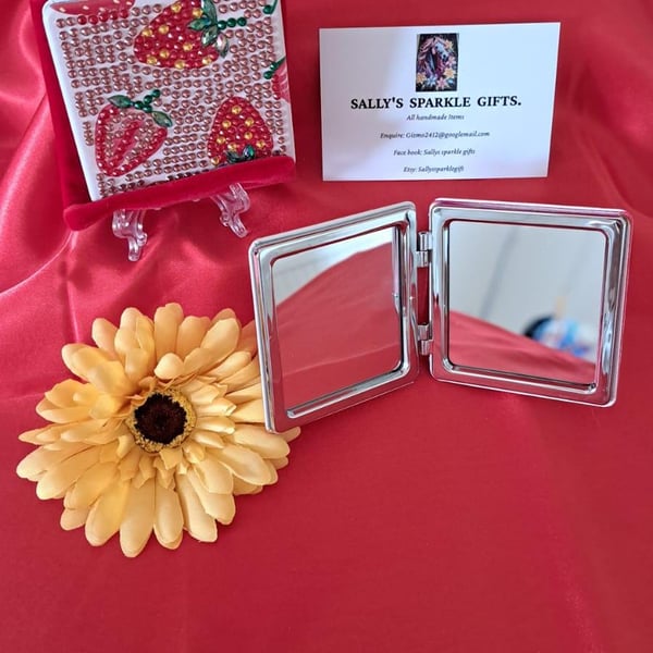 rhinestone compact mirror