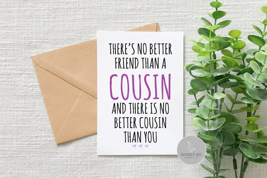 Cousin birthday card, birthday card from cousin, funny cousin birthday card, the