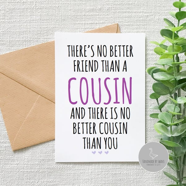 Cousin birthday card, birthday card from cousin, funny cousin birthday card, the