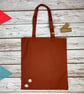 Organic Cotton Daisy tote bag. Terracotta Earth brown Autumnal flower shopper.  - Image 4