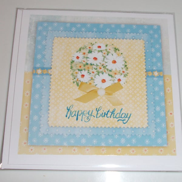 Flowers birthday card, daisy