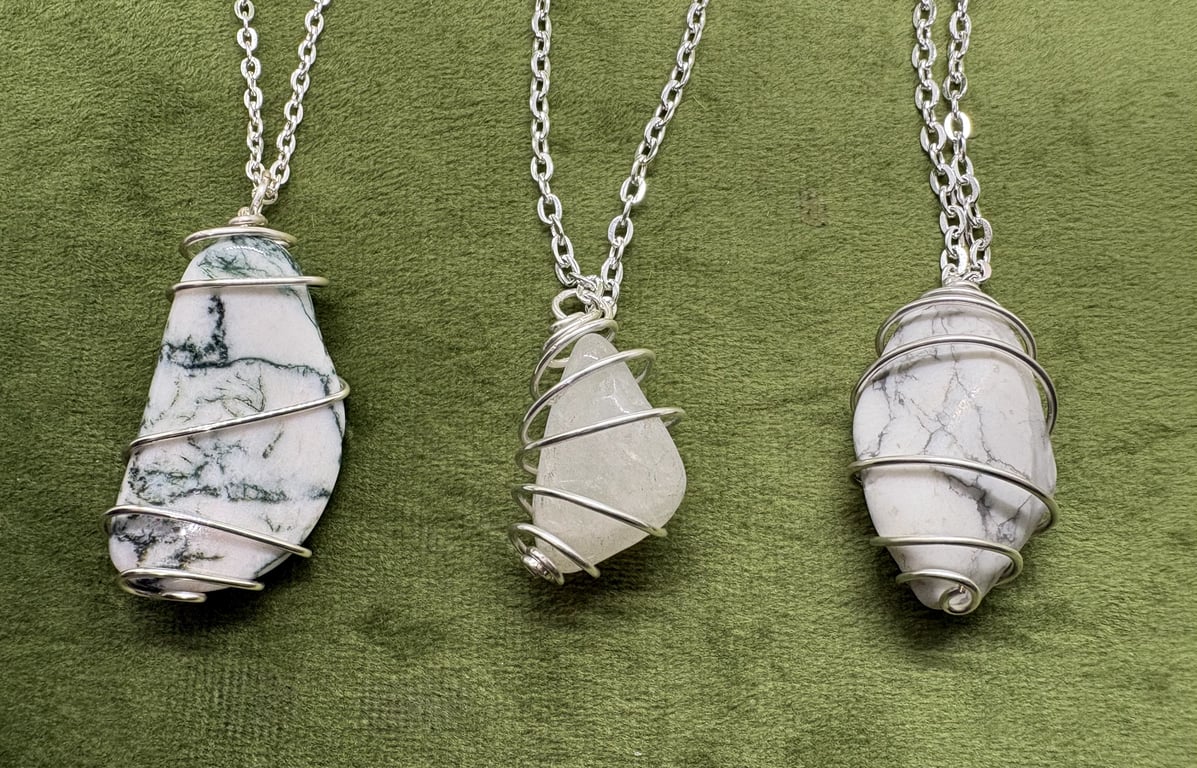 Multiple choices - Simple wire wrapped Semi-precious stones