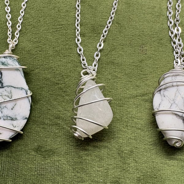 Multiple choices - Simple wire wrapped Semi-precious stones