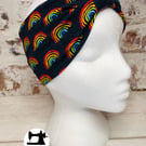 Rainbow print jersey headband
