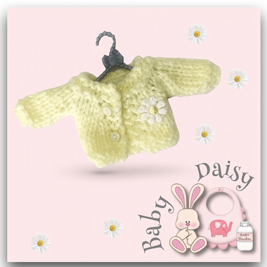 Reserved for Connor - Lemon Cardigan to fit Baby Daisy 