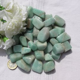 5 Pale Green Amazonite Crystal Tumblestones