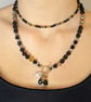Black Obsidian & Crystal beaded Necklace. - Image 3