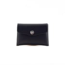 Black Leather Purse Minimal Leather Coin Card Pouch Handmade in Kent