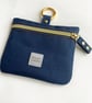 Waterproof Dog Treat Bag Pouch with GOLD hardware - NAVY BLUE - Image 2