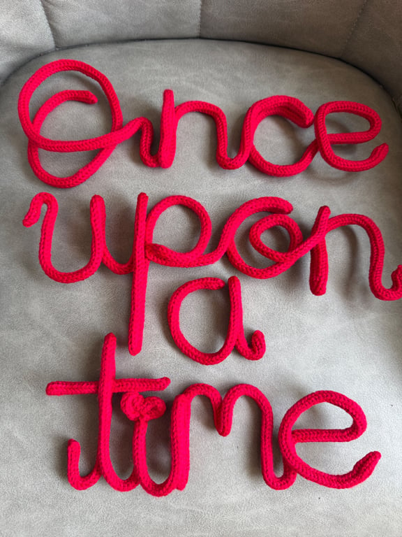 Once upon a time. Wired wall sign. Red