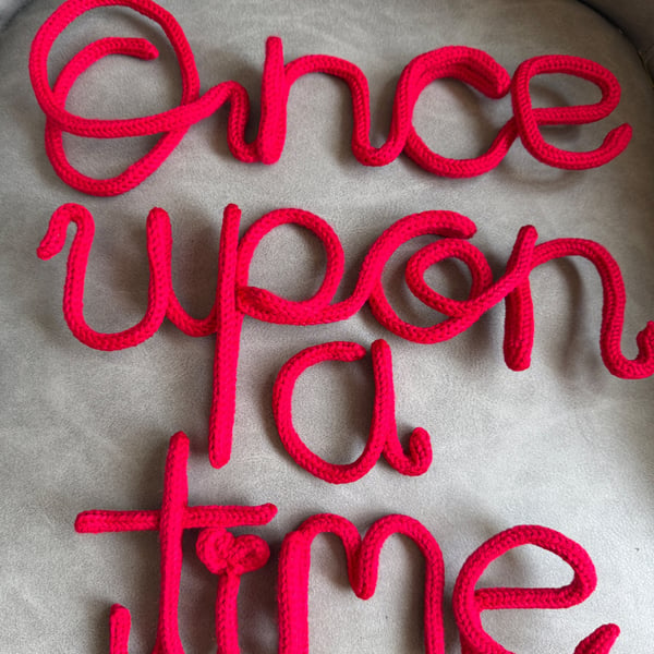 Once upon a time. Wired wall sign. Red