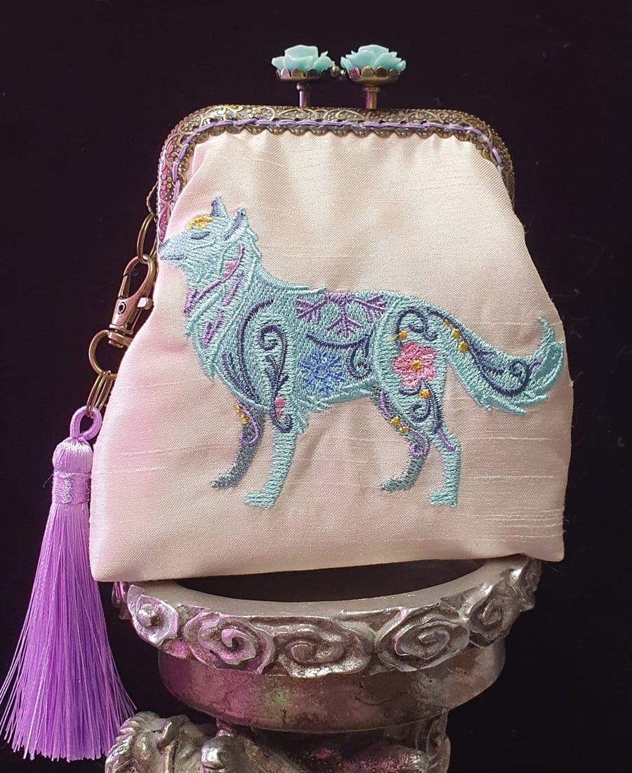 Arctic Fox Flower Power Coin Purse 