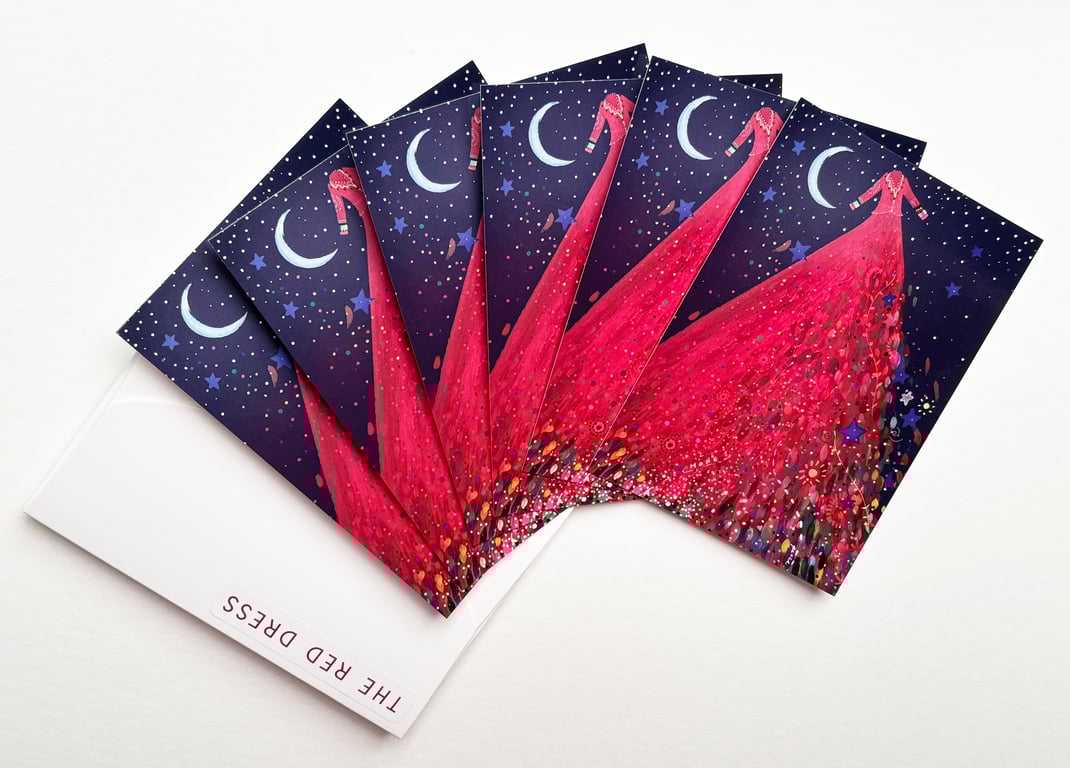 The Red Dress & The Moon Postcards