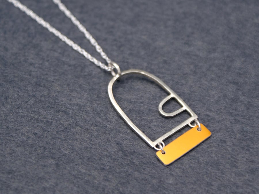 Gold and silver open necklace