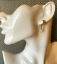 Crescent Moon & Pearl Stud  Earrings - Image 2