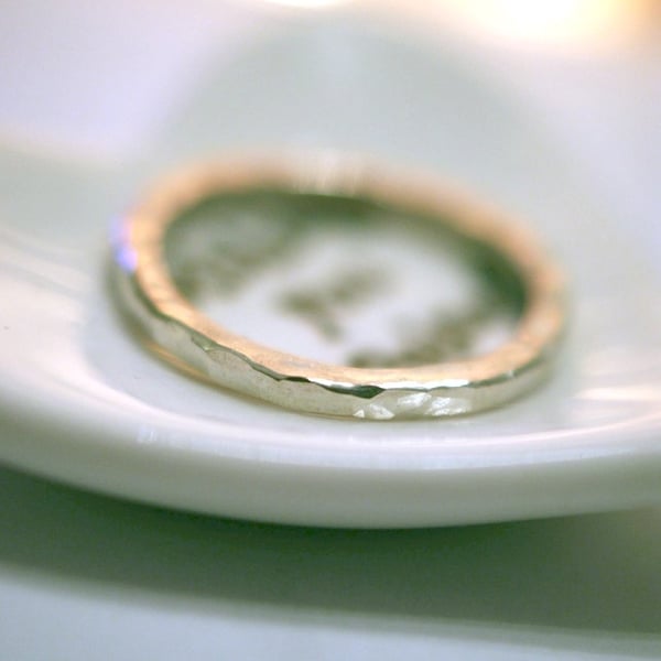 Stacking rings - shiny hammered