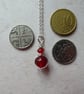 Sterling silver and carnelian pendant, July birthstone necklace in silver - Image 8