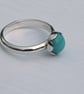 Peruvian Amazonite Ring with Sterling Silver, Hallmarked, size R - Image 2