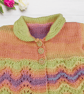 Baby Girl Cardigan 0-3 Months, Rainbow Hand Knitted Matinee Coat - Image 4