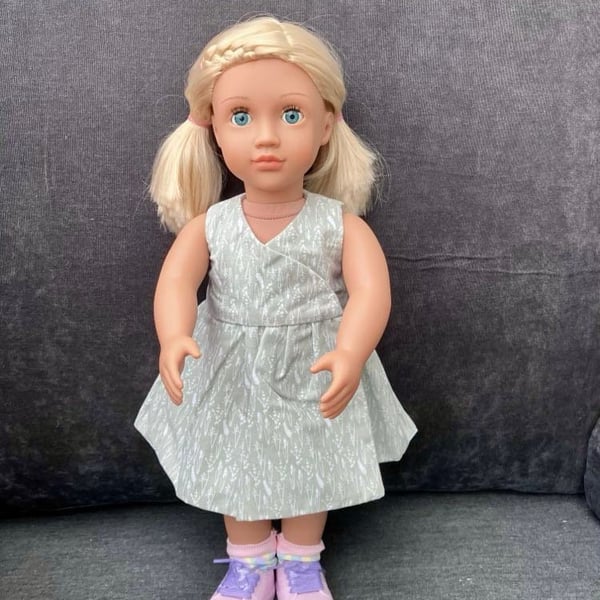 Natural coloured wrap dress for Our Generation or Tiny Tears doll