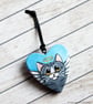 Angel Cat Heart Shaped Hanging Decoration - Image 3