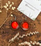 Handmade Ceramic Earrings: Bright Orange Glazed Clay, Hypoallergenic Hooks, Eart - Image 10