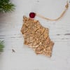 Christmas Porcelain Gold Holly Leaf Decoration