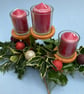 Cherry Wood 3 Candle Holder with Glass Candle Cups - Image 2