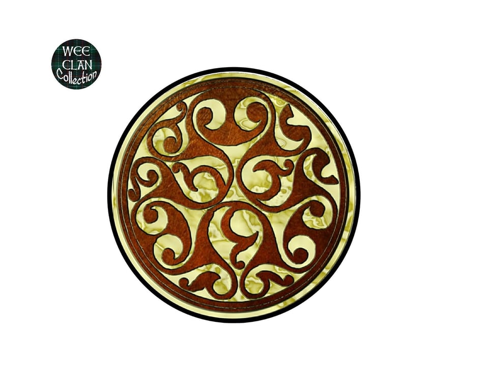 Celtic Inspired Yellow knots on leather shield Vinyl Sticker For Phone, Laptop, 