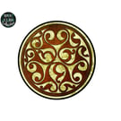 Celtic Inspired Yellow knots on leather shield Vinyl Sticker For Phone, Laptop, 